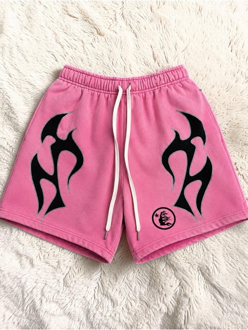 Pink Tribal Graphic Drawstring Men's Shorts